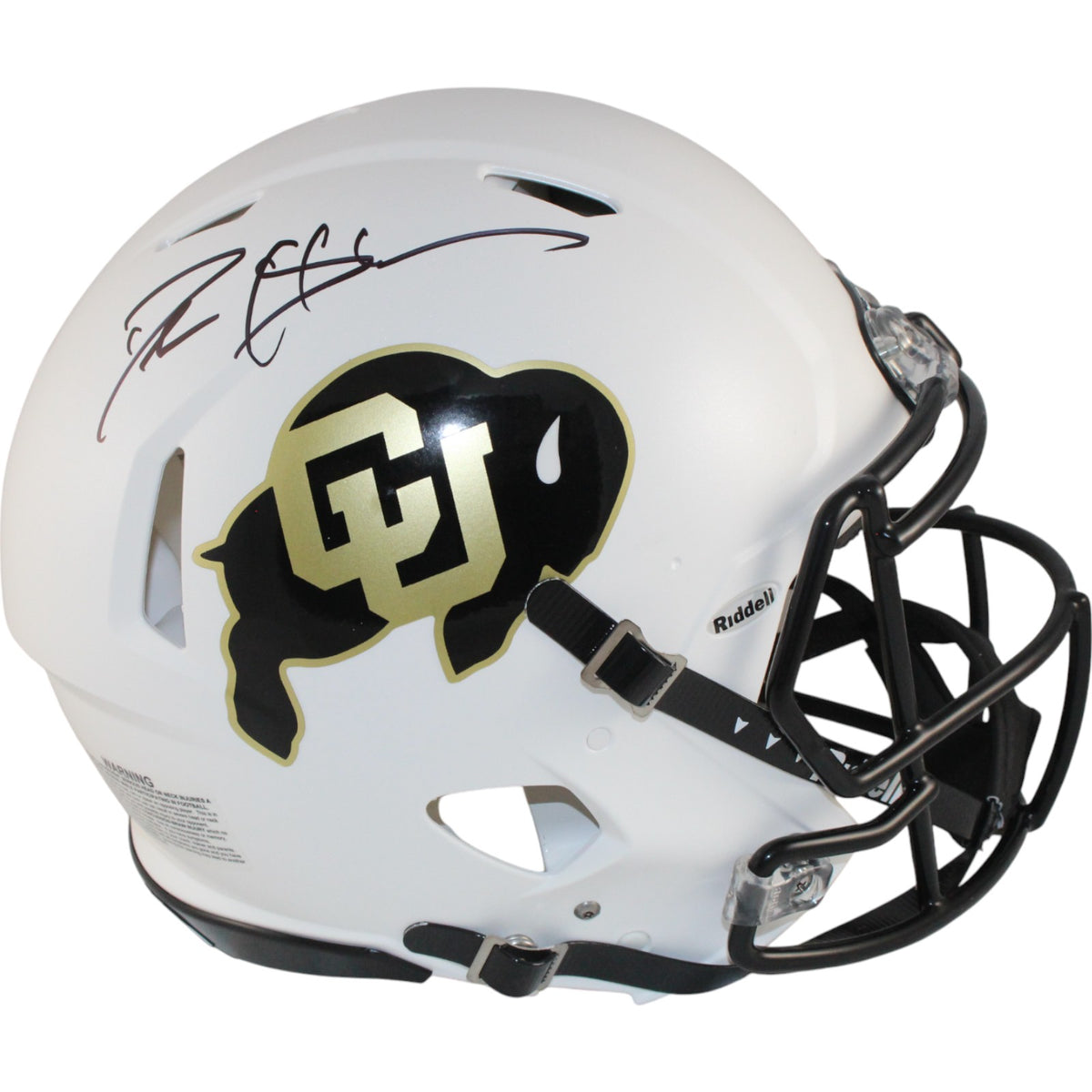 Deion Sanders Colorado Buffaloes Authentic White Signed Helmet-Powers Sports Memorabilia