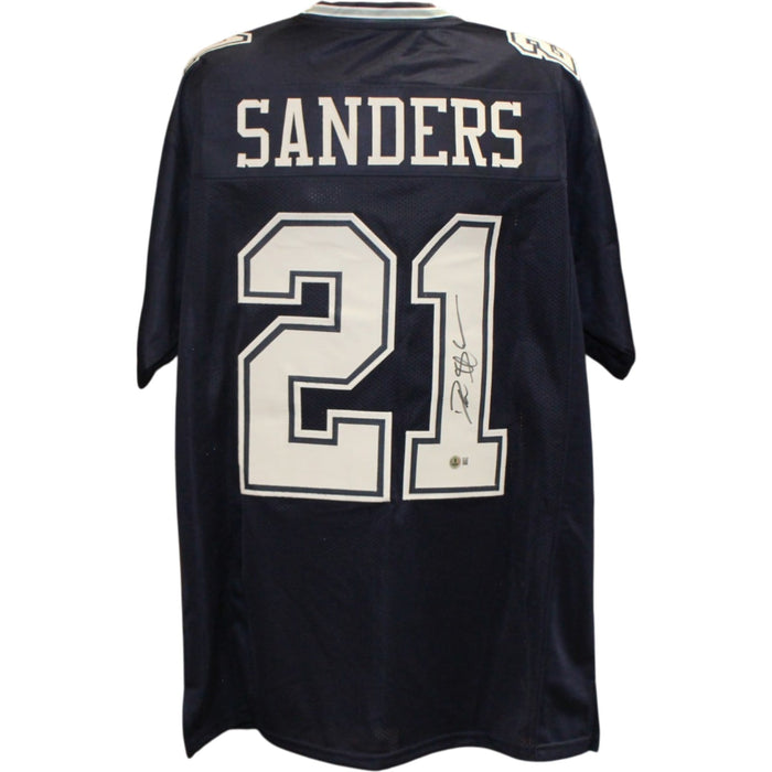 Deion Sanders Signed Pro Style Size XL Blue Jersey – Beckett Witness Authenticated-Powers Sports Memorabilia