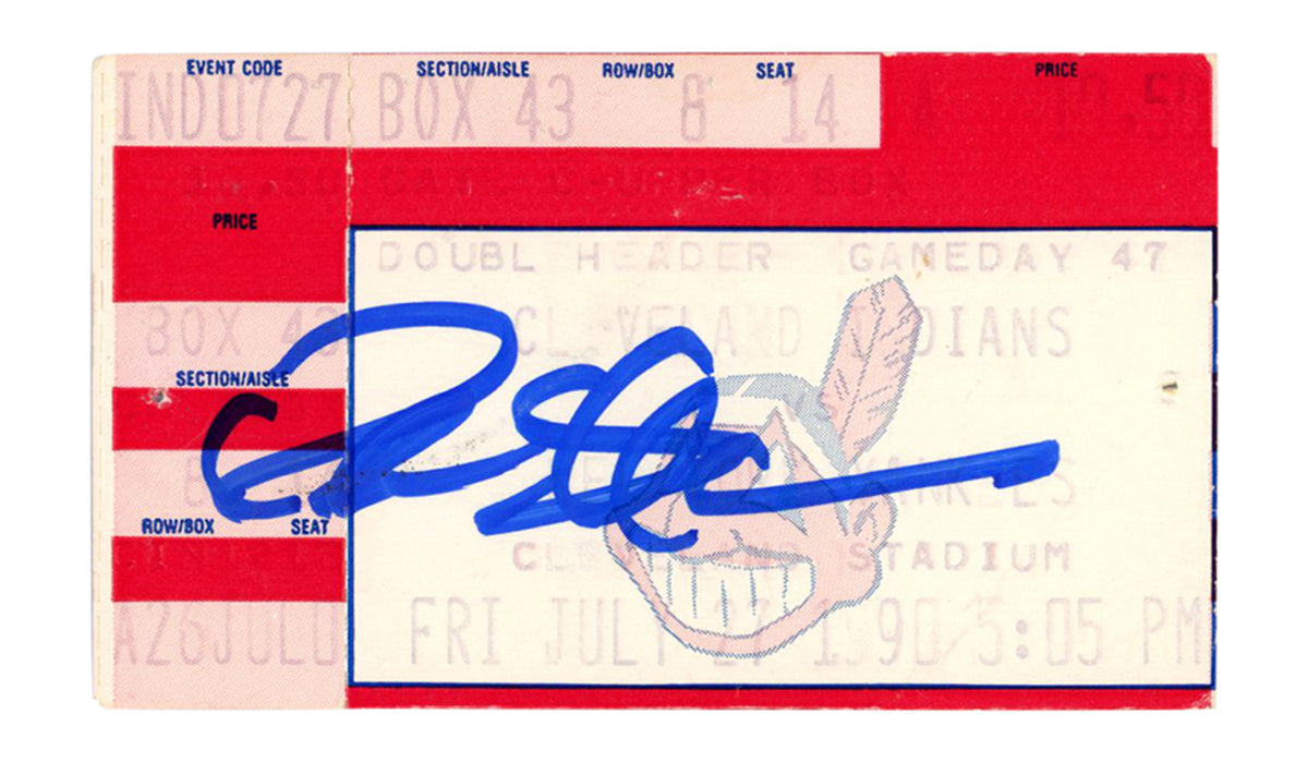 Deion Sanders New York Yankees Signed Card - 7/27/1990 @ Indians Ticket Beckett-Powers Sports Memorabilia