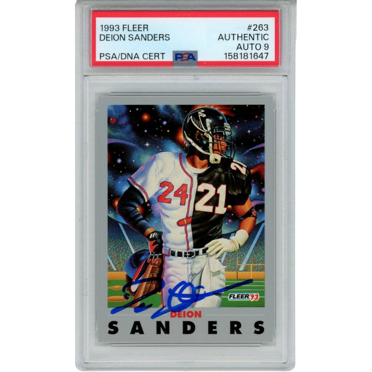 Deion Sanders Atlanta Falcons Signed Card - Braves PSA PSA-Powers Sports Memorabilia