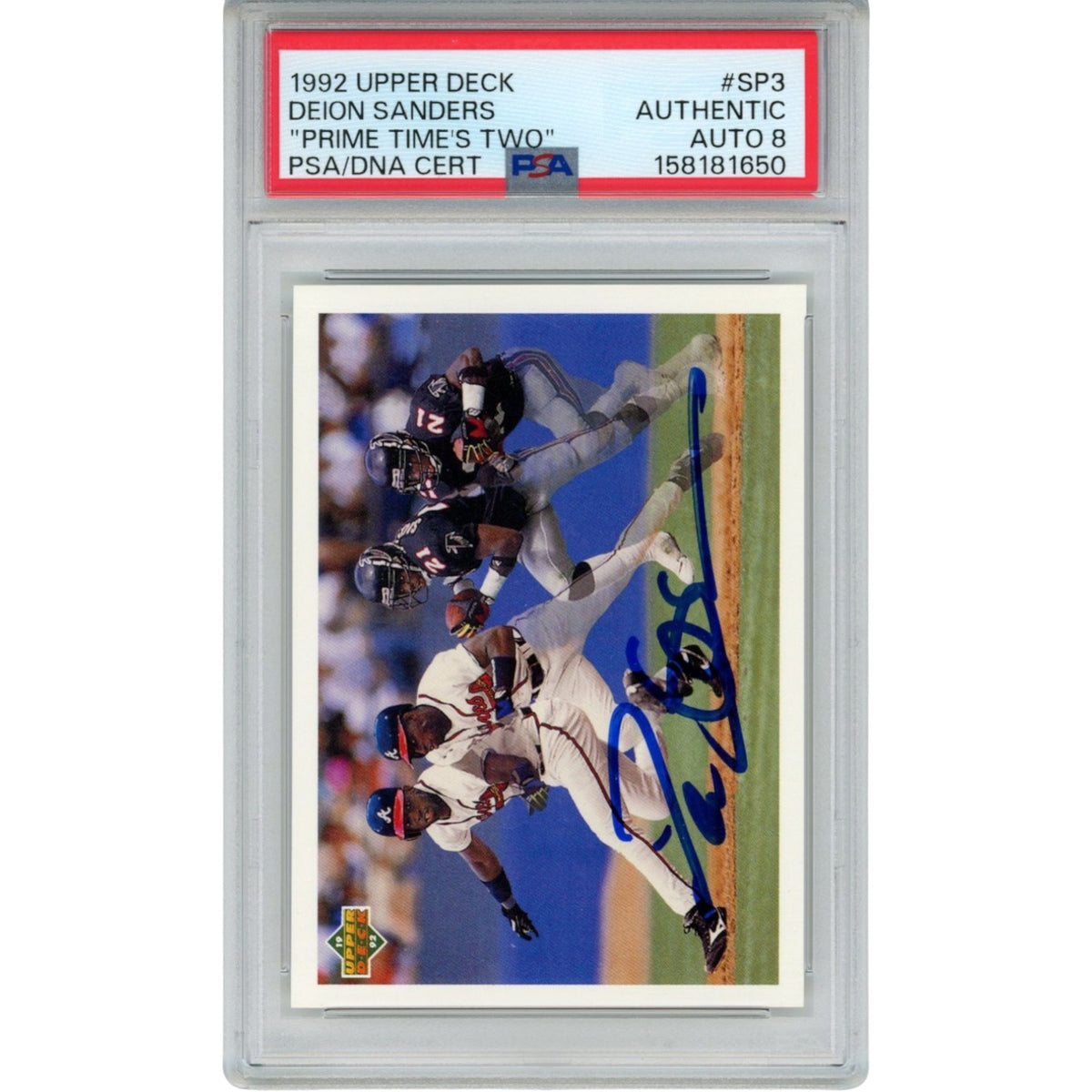 Deion Sanders Atlanta Falcons Signed Card - Braves PSA 55234 PSA-Powers Sports Memorabilia