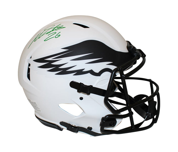 Miles Sanders Signed Philadelphia Eagles Authentic Lunar Helmet – Beckett Authenticated-Powers Sports Memorabilia