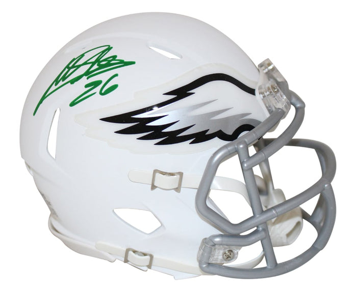 Miles Sanders Signed Philadelphia Eagles Flat White Mini Helmet – JSA Authenticated-Powers Sports Memorabilia