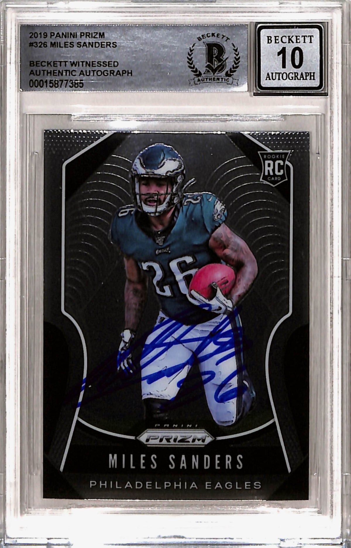 Miles Sanders 2019 Prizm #326 Trading Signed Card Slab-Powers Sports Memorabilia