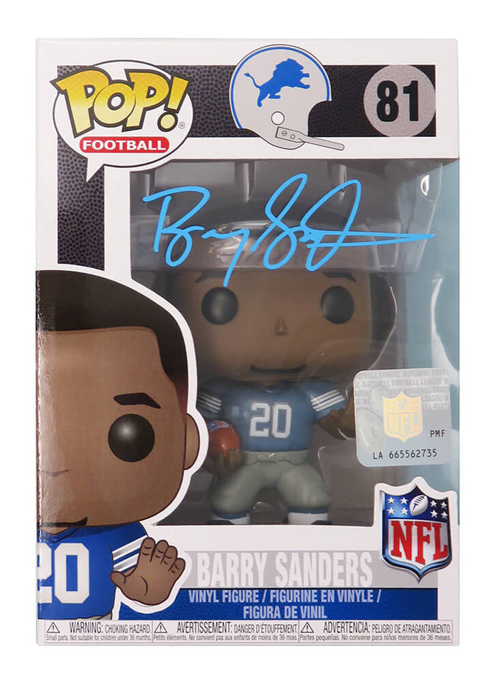 Barry Sanders Autographed Detroit Lions NFL Legends Funko Pop Doll #81-Powers Sports Memorabilia