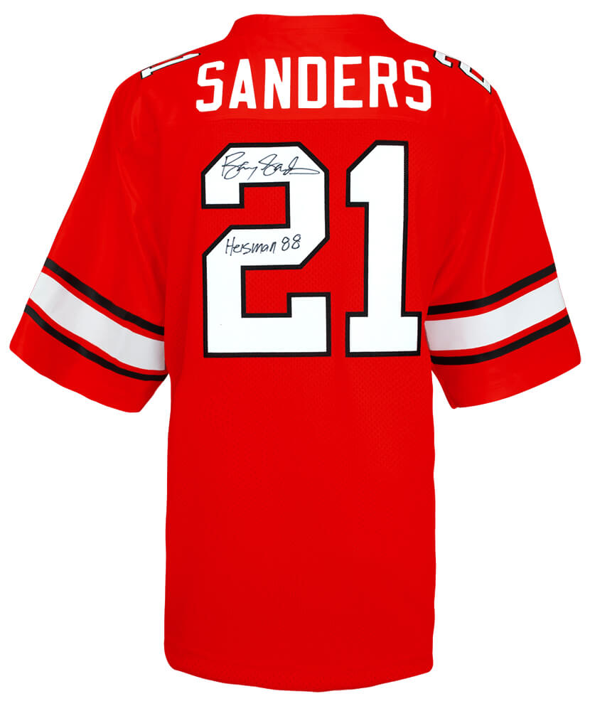 Barry Sanders Oklahoma State Dallas Cowboys Autographed Throwback The Retro Brand-Powers Sports Memorabilia