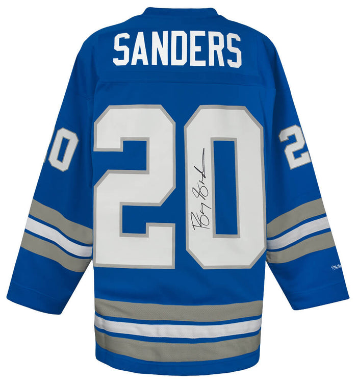 Barry Sanders Detroit Lions Autographed Maxxed Out Fashion M&N Hockey-Powers Sports Memorabilia