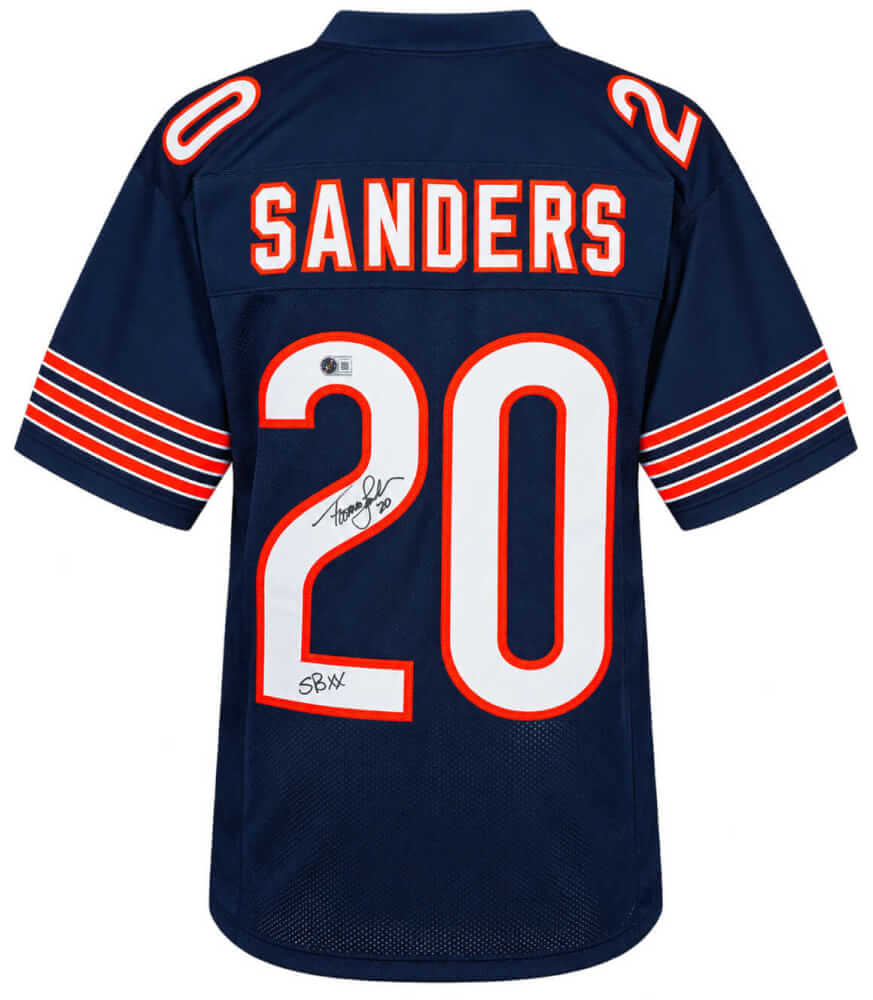 Thomas Sanders Autographed Navy Custom Football Jersey w/ SB XX Beckett-Powers Sports Memorabilia