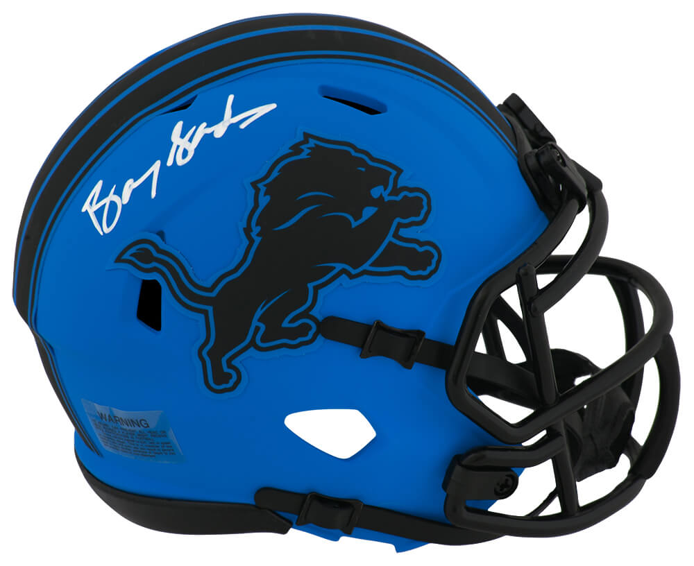 Barry Sanders Autographed Detroit Lions RAVE Alternate Riddell Speed Mini Helmet-Powers Sports Memorabilia