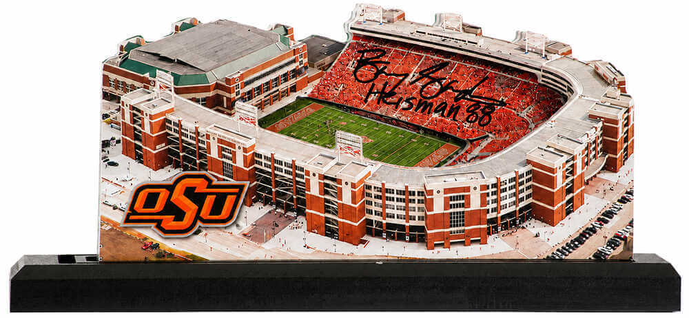 Barry Sanders Oklahoma State Dallas Cowboys Autographed Boone Pickens Stadium 9-Powers Sports Memorabilia