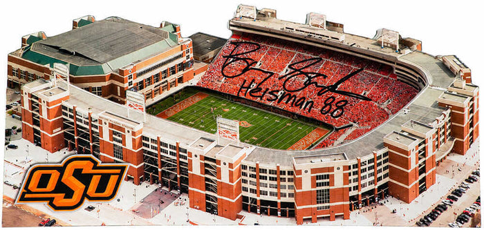 Barry Sanders Oklahoma State Dallas Cowboys Autographed Boone Pickens Stadium 13-Powers Sports Memorabilia