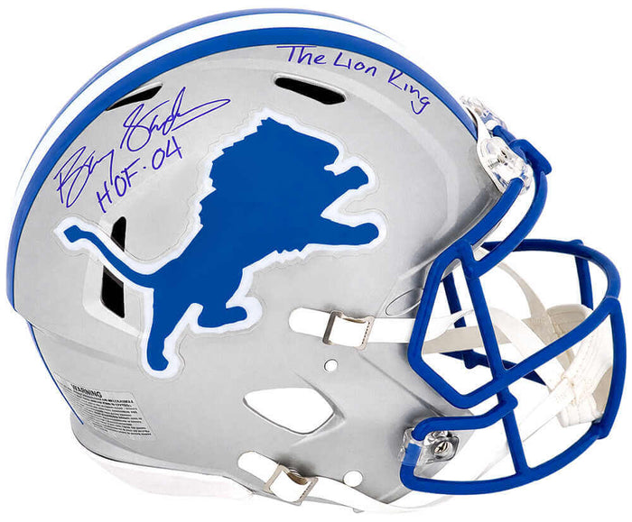 Barry Sanders Detroit Lions Autographed Throwback Riddell Authentic ProLine-Powers Sports Memorabilia