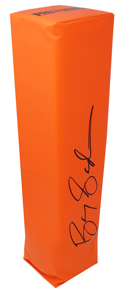Barry Sanders Autographed Orange Endzone Football Pylon-Powers Sports Memorabilia
