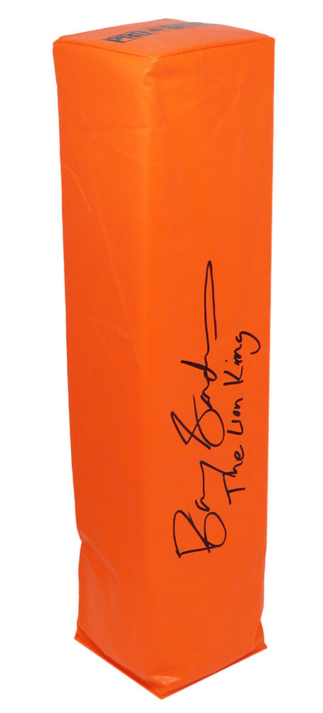 Barry Sanders Autographed Orange Endzone Football Pylon w/ The Lion King-Powers Sports Memorabilia