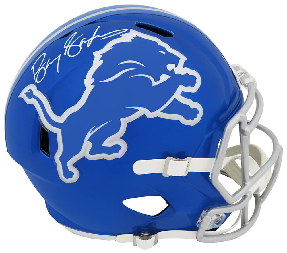 Barry Sanders Detroit Lions Autographed Riddell Speed Full Size Replica-Powers Sports Memorabilia