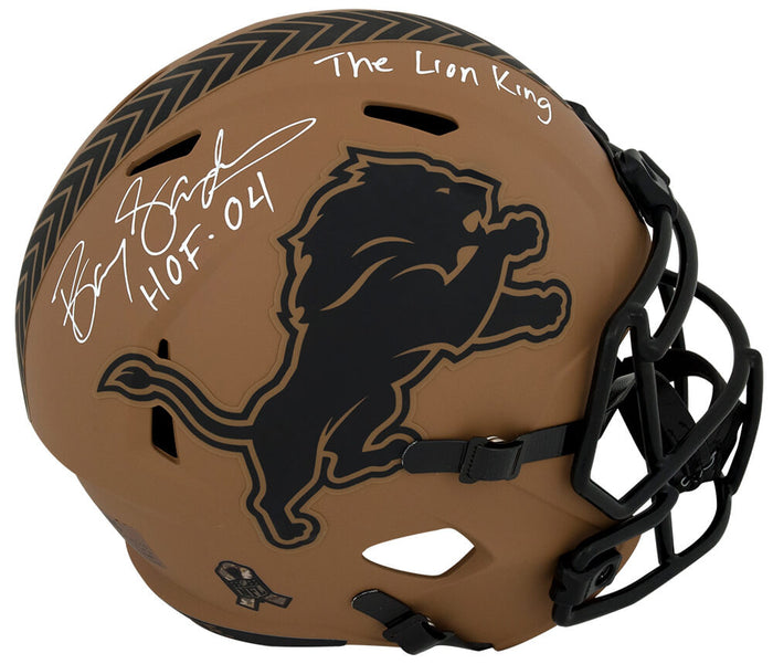 Barry Sanders Detroit Lions Autographed SALUTE 2023 Full Size Riddell Replica Helmet-Powers Sports Memorabilia