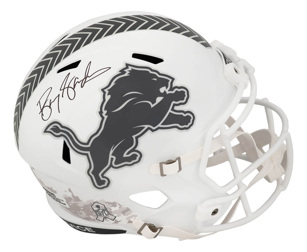Barry Sanders Autographed Detroit Lions SALUTE 2024 White Riddell Full Size Speed Replica Helmet-Powers Sports Memorabilia