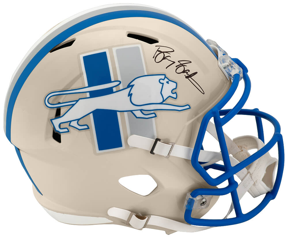 Barry Sanders Autographed Detroit Lions RETRO Riddell Full Size Speed Replica Helmet-Powers Sports Memorabilia