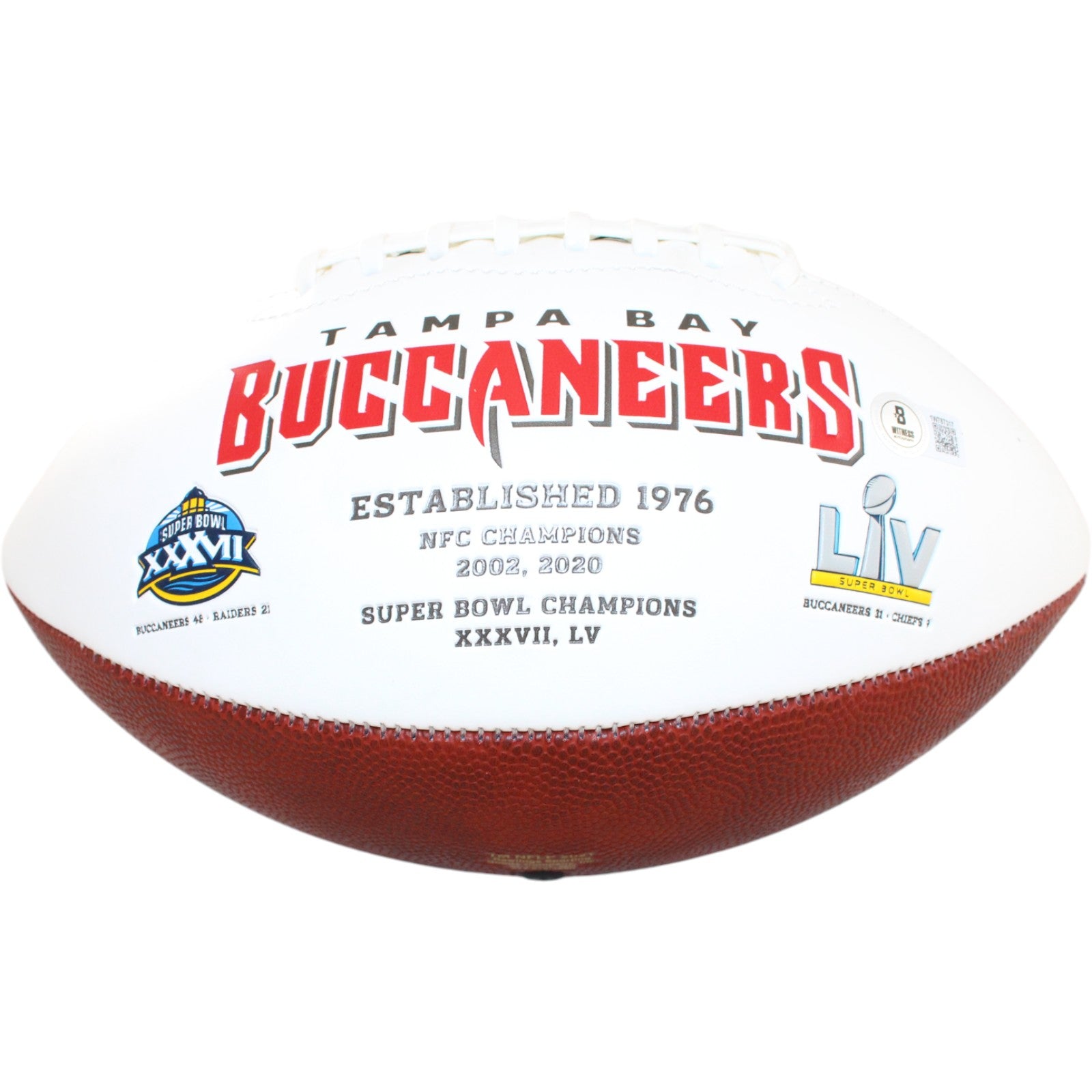 Warren Sapp Tampa Bay Buccaneers Logo Signed Football-Powers Sports Memorabilia