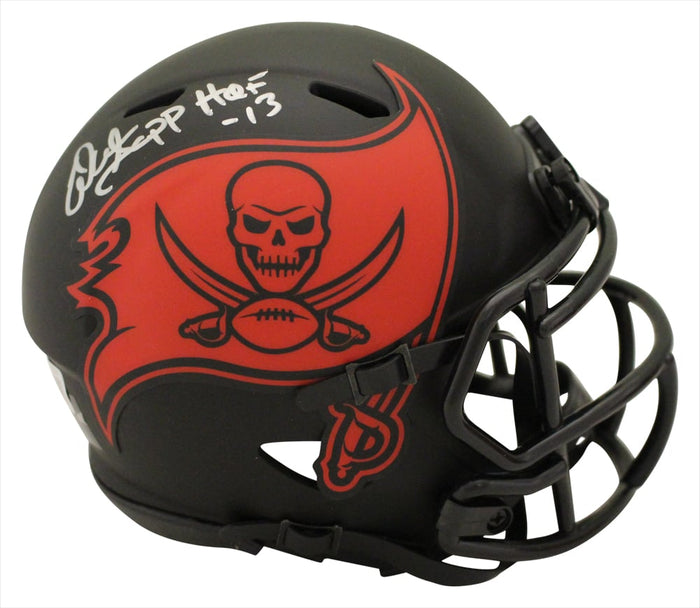 Warren Sapp Signed Tampa Bay Buccaneers Eclipse Mini Helmet – Beckett Authenticated-Powers Sports Memorabilia