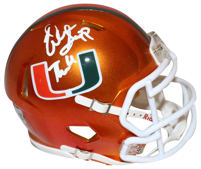 Warren Sapp Signed Miami Hurricanes Flash Mini Helmet – Beckett Authenticated-Powers Sports Memorabilia
