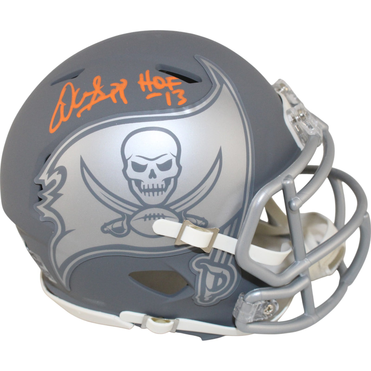 Warren Sapp Tampa Bay Buccaneers Slate Signed Mini Helmet-Powers Sports Memorabilia