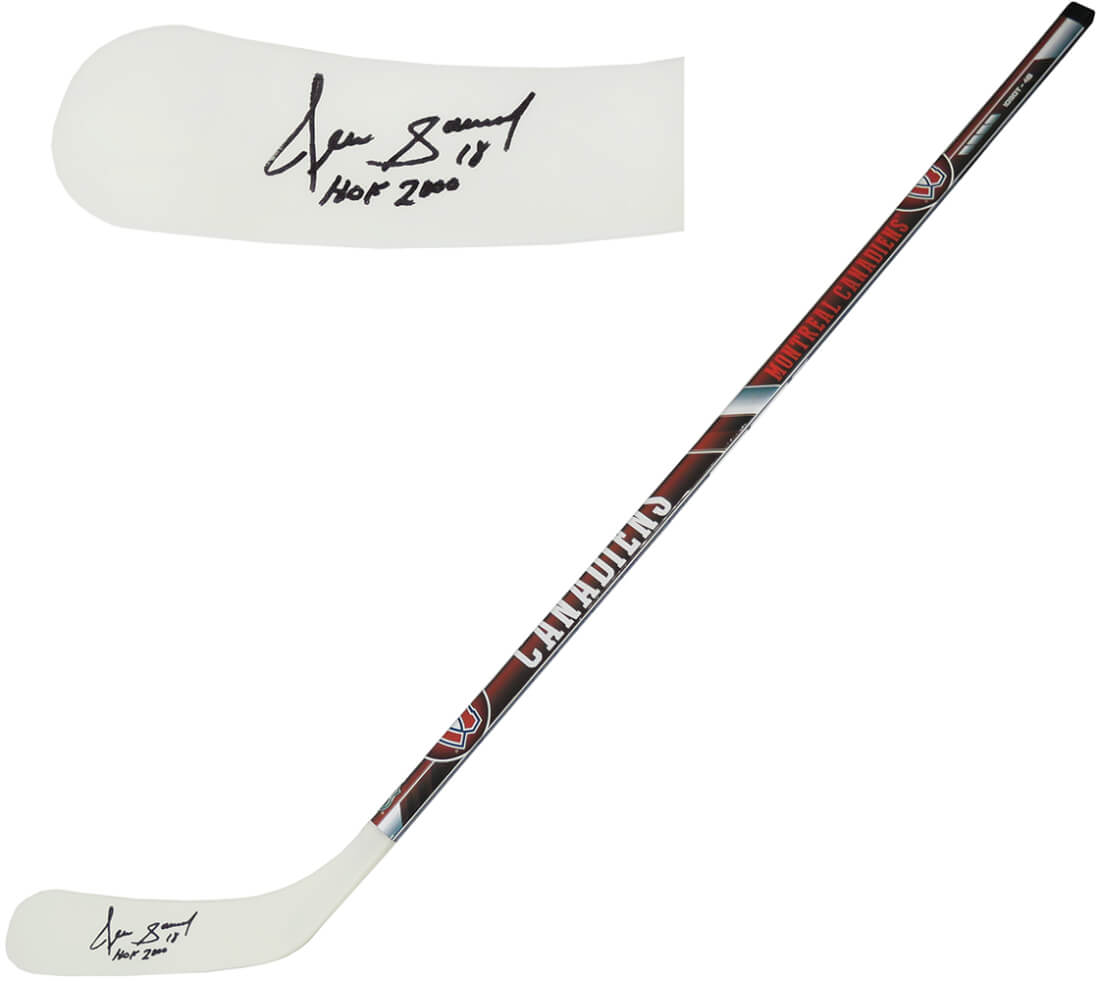 Denis Savard Montreal Canadiens Autographed Logo 48 Inch Full Size Hockey-Powers Sports Memorabilia