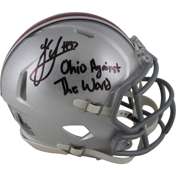 Jack Sawyer Signed Ohio State Buckeyes Mini Helmet OSU vs World – Beckett Authenticated-Powers Sports Memorabilia