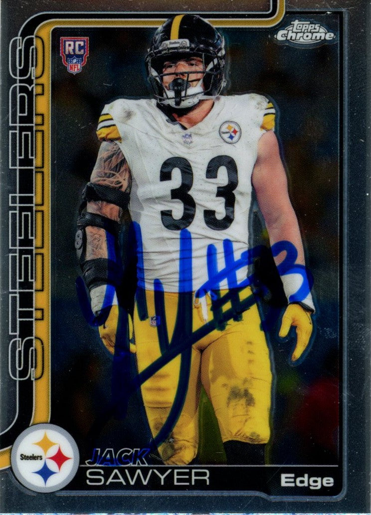 Jack Sawyer Pittsburgh Steelers 2025 Topps Chrome #357 Signed Card-Powers Sports Memorabilia
