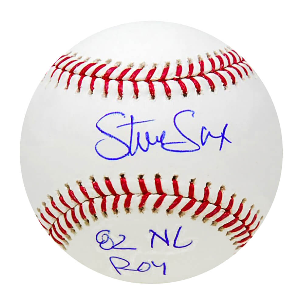 Steve Sax Autographed Rawlings Official MLB Baseball with 82 NL ROY-Powers Sports Memorabilia