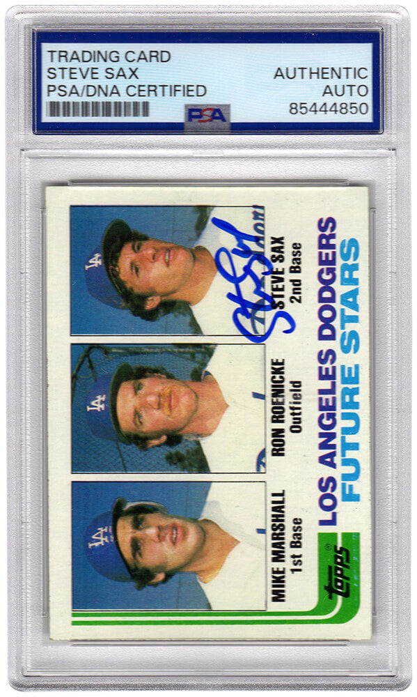 Steve Sax Los Angeles Dodgers Autographed 1982 Topps Future Stars Rookie-Powers Sports Memorabilia