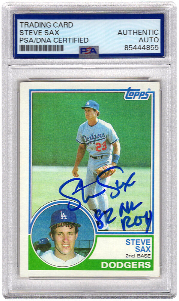 Steve Sax Los Angeles Dodgers Autographed 1983 Topps Baseball Card #245 PSA-Powers Sports Memorabilia