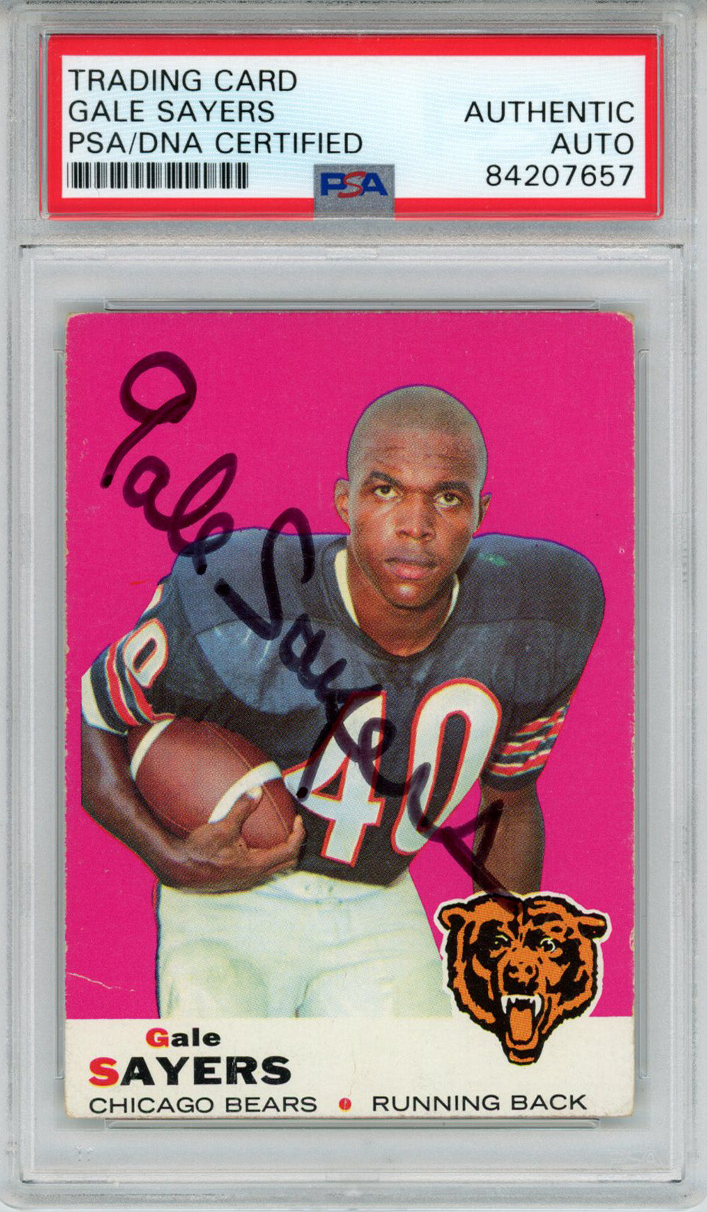 Gale Sayers Chicago Bears Signed Card - 1969 Topps #51 PSA Slab PSA-Powers Sports Memorabilia