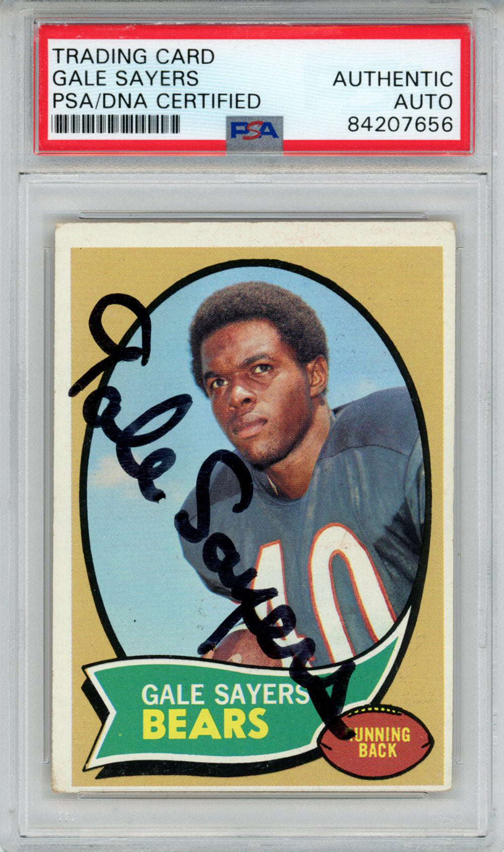 Gale Sayers Chicago Bears Signed Card - 1970 Topps #70 PSA Slab PSA-Powers Sports Memorabilia