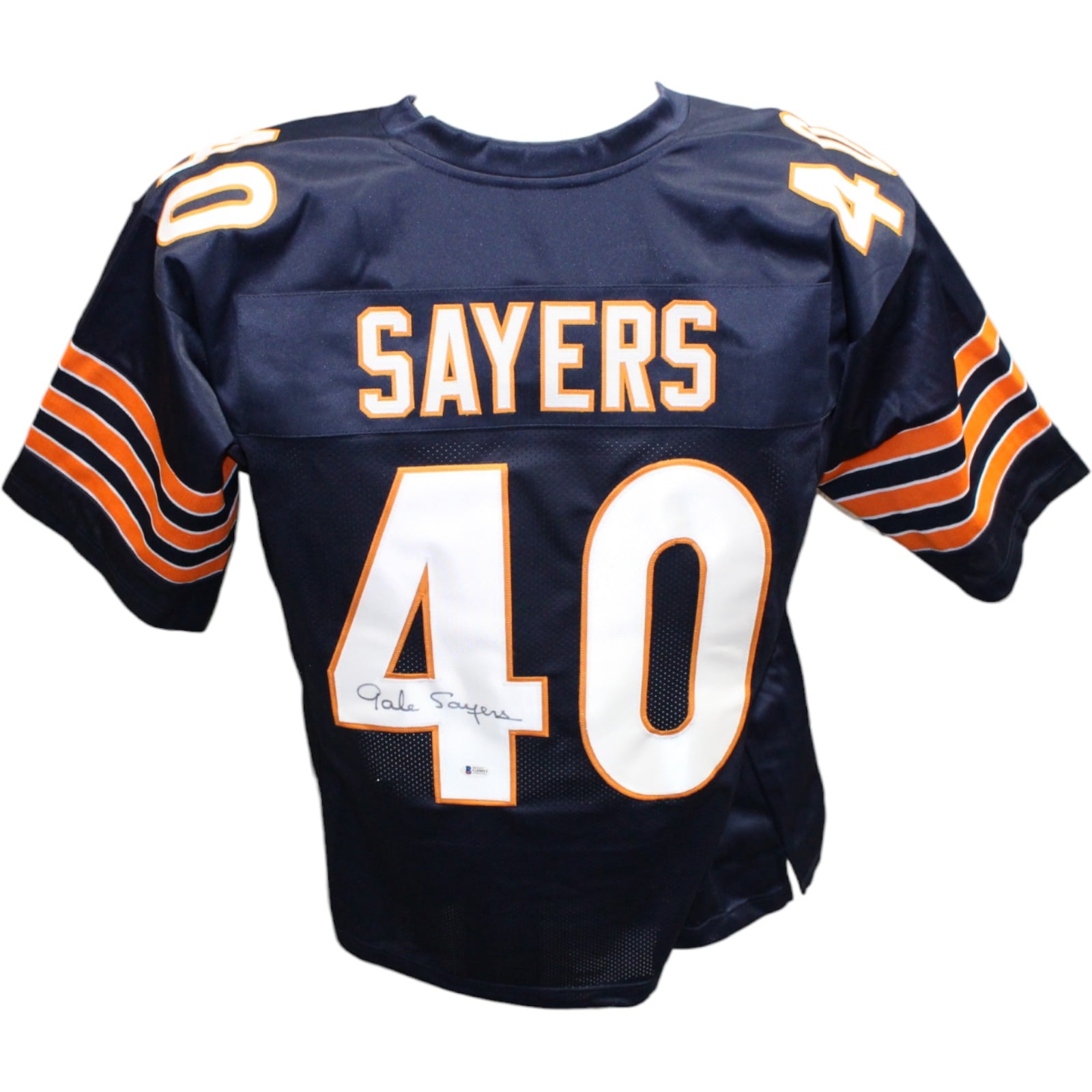 Gale Sayers Signed Navy Pro Style Jersey – Beckett Authenticated-Powers Sports Memorabilia