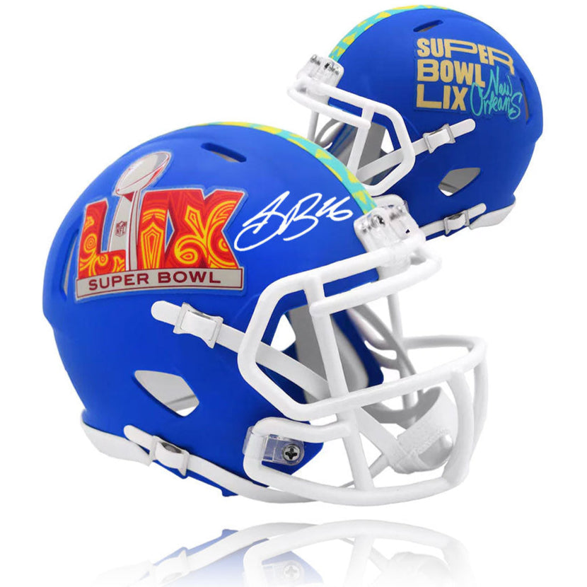 Saquon Barkley Philadelphia Eagles Signed Super Bowl LIX Football Mini-Helmet-Powers Sports Memorabilia