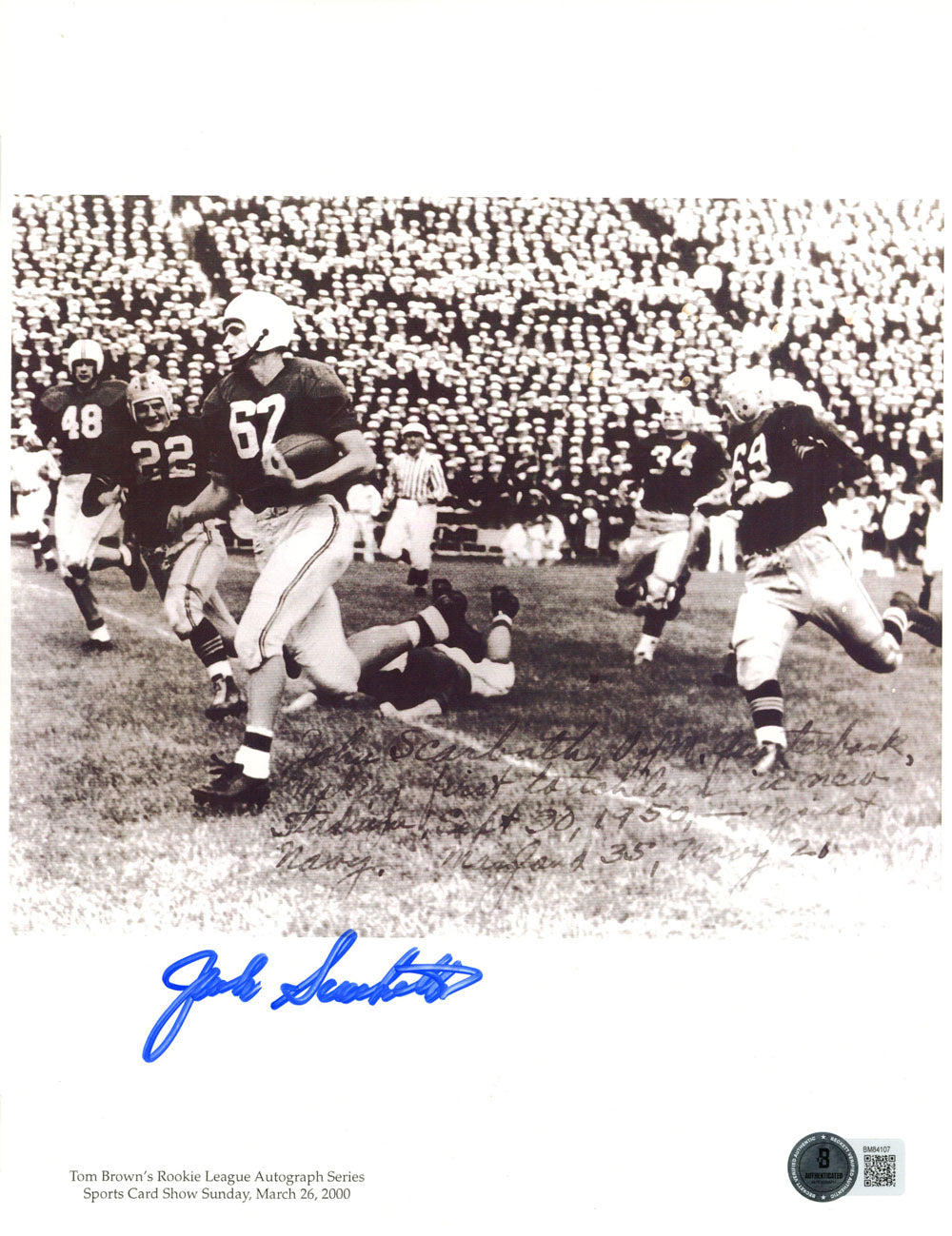 Jack Scarbath Maryland Terrapins Signed 8x10 Photo - Beckett Beckett - 45608-Powers Sports Memorabilia