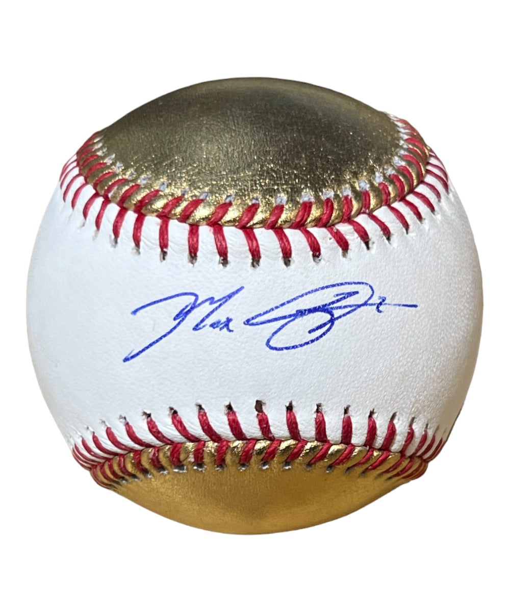 Max Scherzer New York Mets Signed Baseball - Gold and White MLB Baseball-Powers Sports Memorabilia