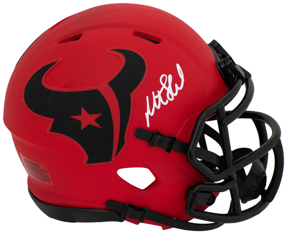 Matt Schaub Autographed Houston Texans RAVE Riddell Speed Mini Helmet-Powers Sports Memorabilia