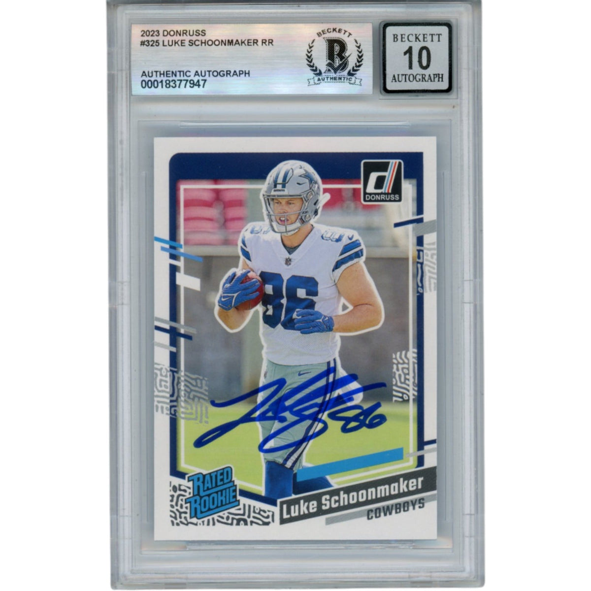 Luke Schoonmaker Signed 23 Donruss Rated Rookie Trading Card Slab – Beckett Authenticated-Powers Sports Memorabilia
