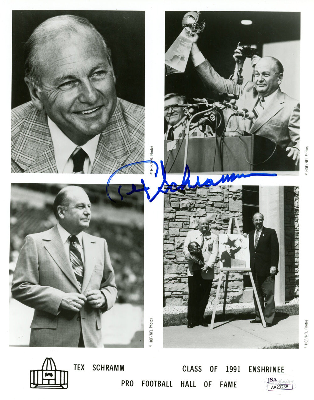 Tex Schramm Dallas Cowboys Signed 8x10 Photo - JSA JSA-Powers Sports Memorabilia