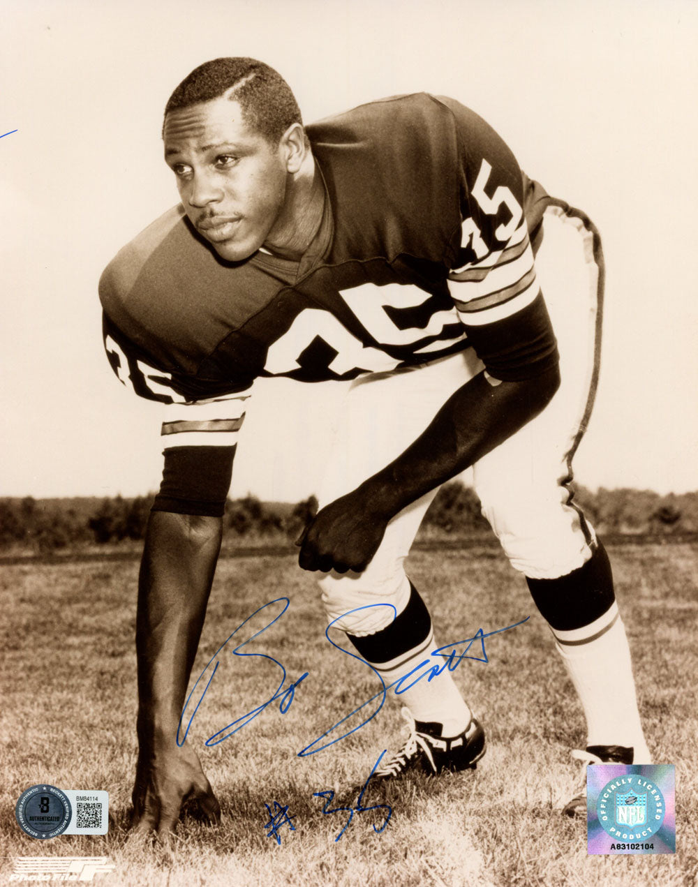 Bo Scott Cleveland Browns Signed 8x10 Photo - Beckett Beckett-Powers Sports Memorabilia