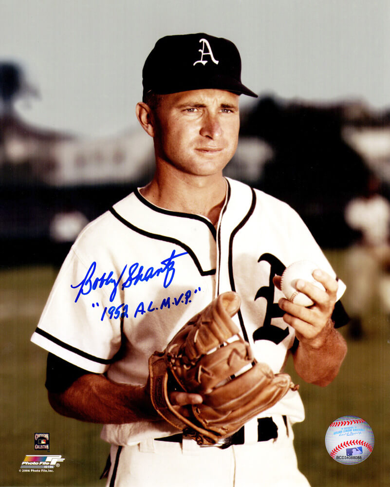 Bobby Shantz Autographed Philadelphia Athletics 8x10 Photo with 1952 AL MVP-Powers Sports Memorabilia