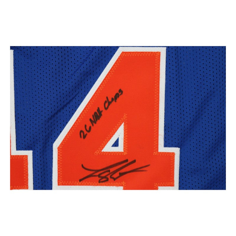 Landry Shamet New York Knicks Signed Inscribed 26 NBA Champs Pro Style Blue Jersey-Powers Sports Memorabilia