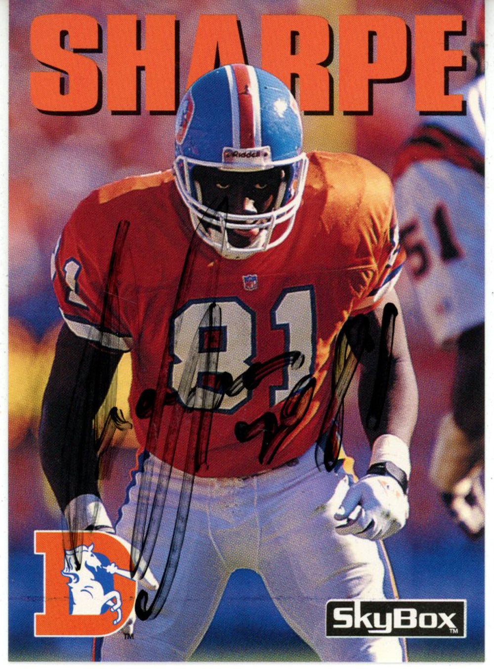 Shannon Sharpe Denver Broncos Signed Card - 1992 Skybox #245 Beckett Beckett-Powers Sports Memorabilia