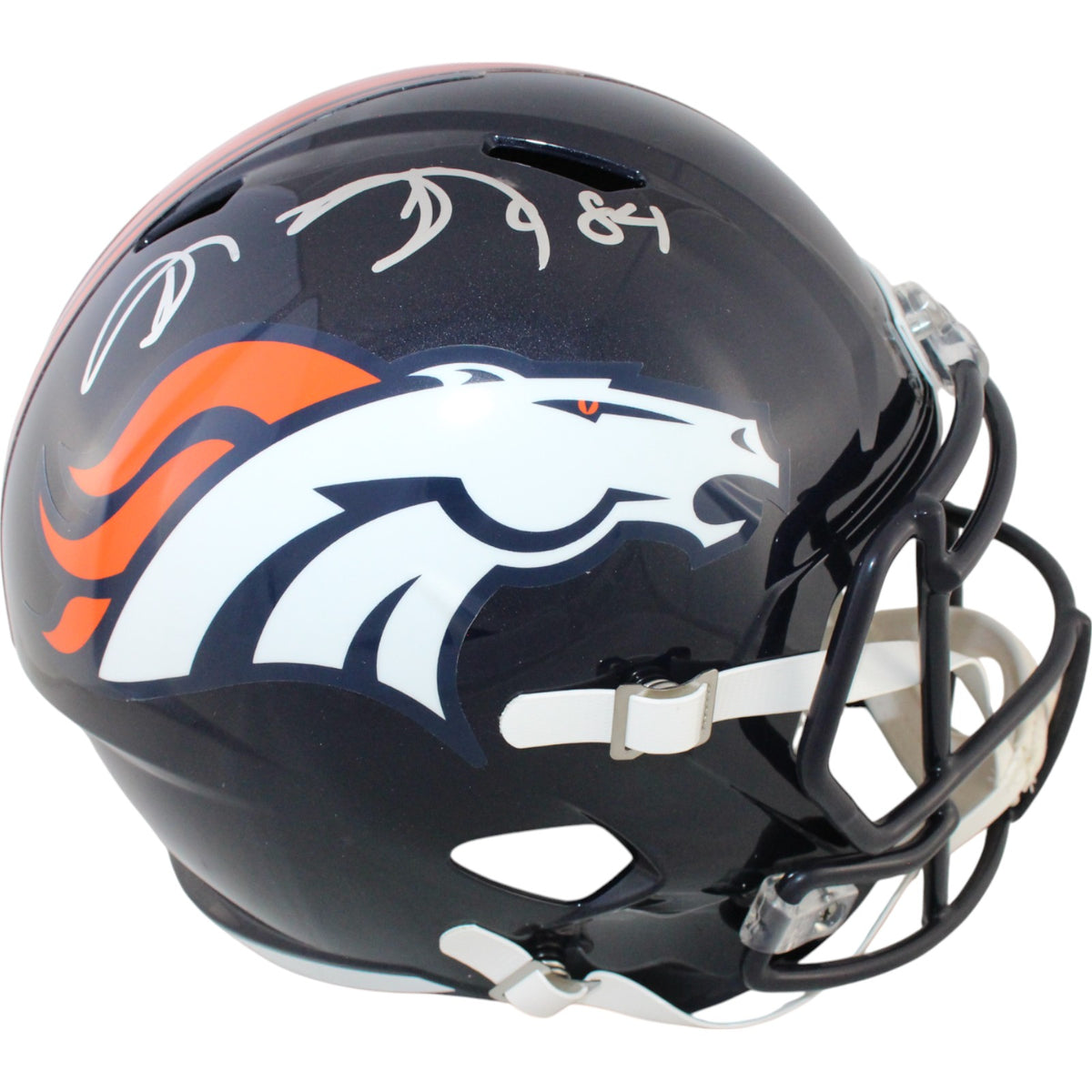 Shannon Sharpe Denver Broncos Signed Full Size Helmet - F/S TB Beckett Witness Beckett-Powers Sports Memorabilia