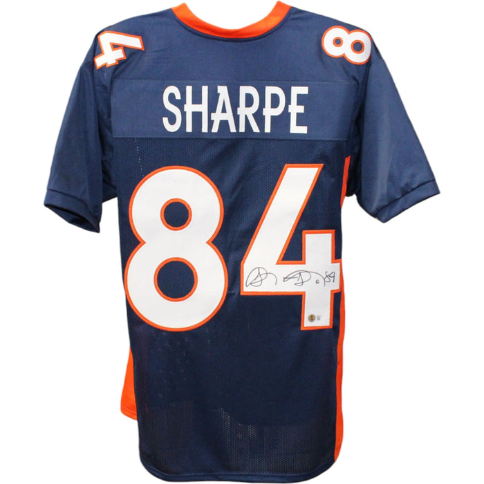Shannon Sharpe Signed Pro Style Blue Jersey – Beckett Authenticated-Powers Sports Memorabilia