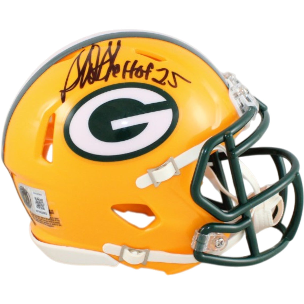 Sterling Sharpe Green Bay Packers Signed Helmet Mini with HOF-Powers Sports Memorabilia