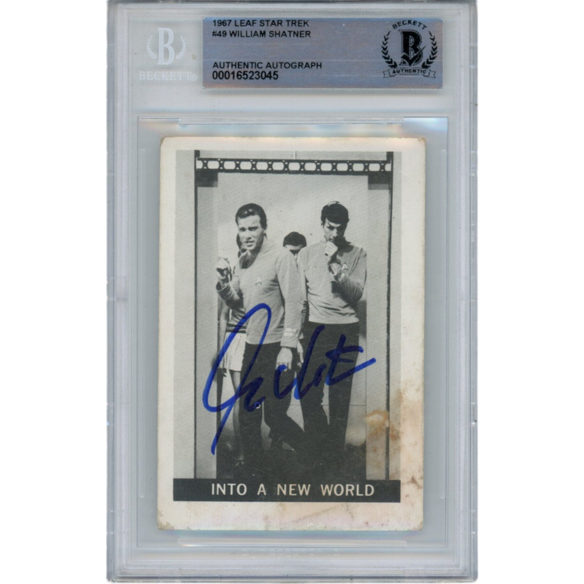 William Shatner Star Trek Signed Card - 1967 Leaf Beckett Beckett-Powers Sports Memorabilia