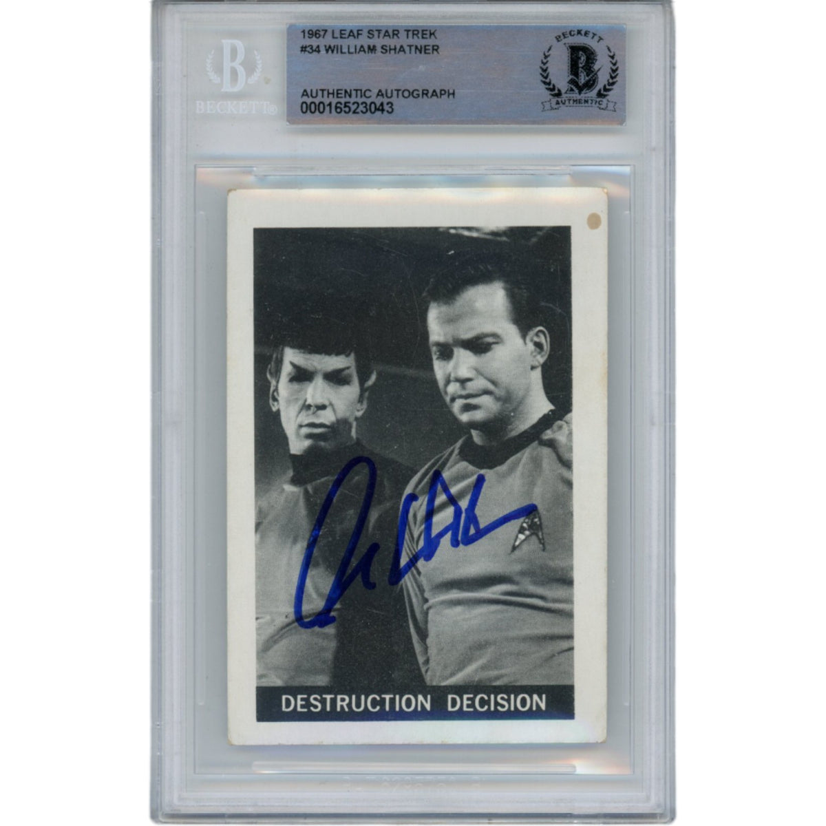 William Shatner Star Trek Signed Card - 1967 Leaf Beckett Beckett - 47142-Powers Sports Memorabilia